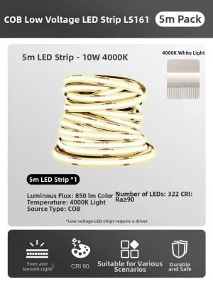 Philips | 24V COB LED Self-Adhesive Silicone Light Strip for Living Room Background Wall Ceiling Linear Aluminum Slot