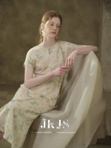 JK＆JS | Chinese Style Improved Cheongsam Waist-Cinching Long Dress