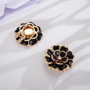 Rhinestone Flower Button Covers Fashion Shiny Decorative Buckles for DIY Craft Sewing Project Clothing Dress Decor