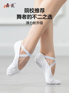 White Elastic Fabric Dance Shoes Soft Bottom Practice Ballet Shoes Childrens Cat Claw Shape Fitness Shoes Womens Footwear