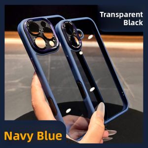 DAIMANG | Semi-Transparent Non-Yellowing Full-Coverage Drop-Proof Phone Case for iPhone 16 Pro Max 15 Pro 14 Plus 13 12
