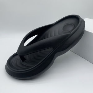 Export Black Flip-Flops Mens and Womens Thick Sole Shit Feeling Non-Slip Deodorant Summer Men Slippers Flip-Flops Outwear Plus Size