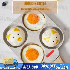 Wajan Panci Penggorengan Telur Pancake 4 Lubang Non Stick Egg Frying Pan
