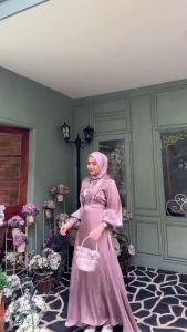 BEST SELLER Alena Dress Size MLXLXXL Bahan Shimmer mix Tilesquin / Gamis Wanita Terbaru 2024 / Gamis Kondangan Wanita / Dress Muslim Pesta / Dress Wanita Terbaru 2024 / Fashion Wanita Muslim Lebaran