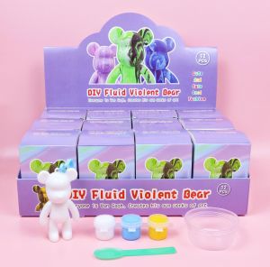 DIY Fluid Bearbrick Handmade Pouring Acrylic Violent Bear Toys Children Day Gift