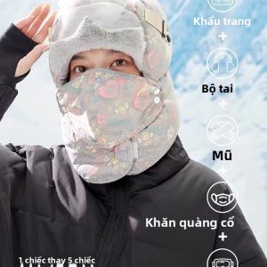 Mũ Bảo Hiểm Mùa Đông Cho Nữ Mũ Bảo Vệ Tai Cổ Mắt Chống Gió Chống Lạnh Mũ Bảo Vệ Khi Đi Xe Đạp Trang Bị Bảo Hộ Lao Động