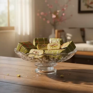 Đĩa Thủy Tinh Pha Lê Cao Cấp Đựng Hoa Quả Bánh Kẹo Có Chân Đế D-29cm Họa Tiết Hoa Văn Sang Trọng