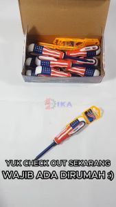 Obeng bolak balik AMERIKA USA 2 fungsi plus minus + - jumbo multi fungsi murah gagang jumbo
