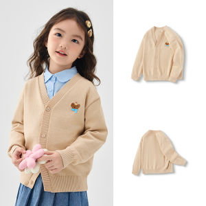 Barbarbar Childrens Knitted Sweater Baby Girl Inner Wear Boy Autumn Fashion Cotton Blend Casual V-Neck Long Sleeve Knitwear