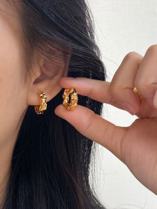 Premium Brand MUTONG STUDIO Original Design Foldable Paper Metal Earrings for Women in Gold and Bronze 18k Dynamic Style