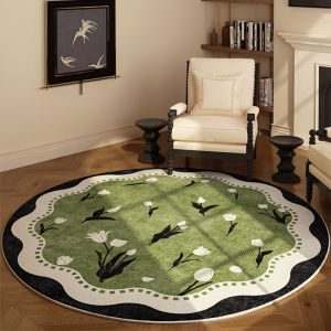MENGSHANGDIAN | Vintage Green Water-resistant Round Carpet