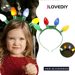 ILOVEDIY ห่วงคาดผมแบบมีหลอดไฟไฟ LED สำหรับใหม่คริสต์มาสที่คาดผมอเนกประสงค์เครื่องประดับผมของขวัญวันหยุด