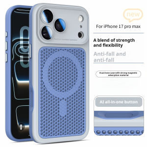 Luxury Armor Shockproof Heat Dissipation Mesh Phone Case For iPhone 17 16 15 14 Plus 13 12 Pro Max Lens Protect Matte Hard Cover
