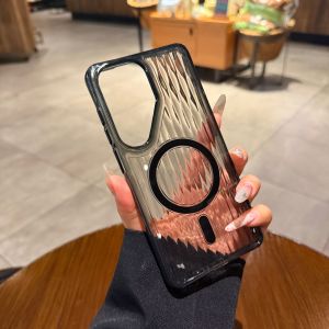 Transparent Orange Water Ripple Wave Magnetic Charging Shockproof Samsung Galaxy Case