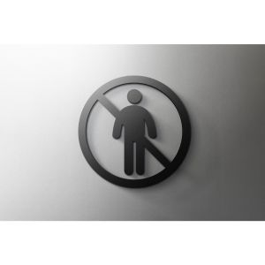 CIFbuy | No Entry Sign - 3mm Acrylic Restroom Salon 3D Toilet Modern Minimal Restaurant Hotel Door Sign - Self Adhesive