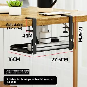 QIMAHUANGZI | Desk Organizer Under Shelving No-drill Installation