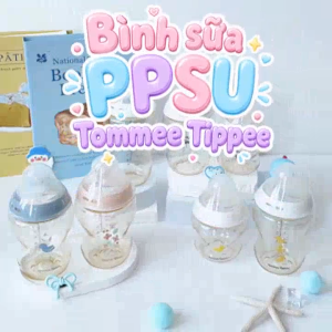 COMBO Ty Ngậm Silicon Siêu Nhẹ Tommee Tippee Ultra Light 6-18m & Bình Sữa PPSU Ty Siêu Mềm Tommee Tippee 260ml