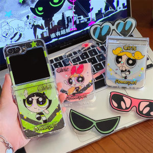 Creative Cartoon Police Girl Phone Case ZFlip6 Foldable Screen Full Cover Hinge Protection Shell Anti-Fall Cute Female Style