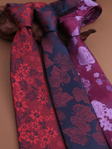 LIESHANG | Red Retro Floral Tie 8cm