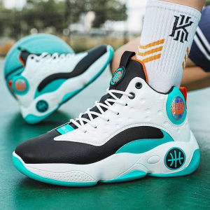 Hot Sale Men's Korean Fashion Basketball Shoes: Comfortable High Top Casual Leather Rubber Shoes