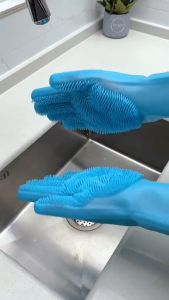 Pet Grooming Cleaning Gloves Dog Cat Bathing Shampoo Glove Scrubber Magic Dishwashing Cleanner Sponge Silicon Hair Removal Glove