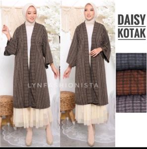 LYNFASHIONISTA-OUTER JUMBO WANITA  KALONG MOTOF KOTAK/DAISY