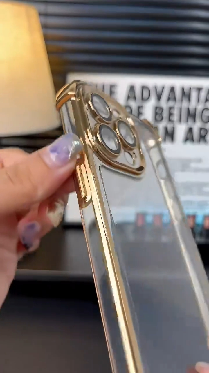 Plating Shockproof case bening iphone 11 12 13 14 15 16 pro max 15 plus With Lens Protector clear case iPhone 16 15 14 13 12 11 Pro Max 16 plus