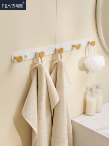 Japanese Cream Style High-End Log Wall-Mounted Clothes Hook Home Entrance Coat and Hat Hook Punch-Free Strong Load-Bearing