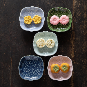 Chinese Ceramics Fortune Tea Snack Plate Small High Footed Fruit Plate Tea Room Delicate Pastry Dim Sum Creative Zen Style