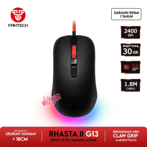 Fantech RHASTA II G13 Gaming Mouse 2400 DPI / G-13 Pro-Gaming Mouse RGB Termurah