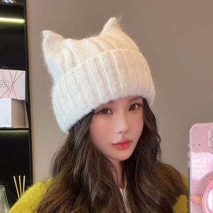 Cute Cat Ear Hat Face Slimming Windproof Warm Winter Postpartum Hat