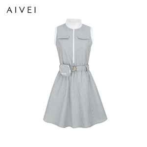 AIVEI | Leisure Sport High Waist Sleeveless Striped Dress