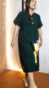 Daster Wanita Chibi Motif Bear Busui Rayon Premium Tali Samping Baju Ibu Hamil Homedress Remaja Hits