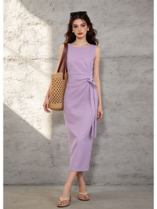PIAOYA | Sleeveless Waist Cinching White Summer Dress
