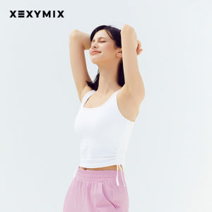 Womens Yoga and Fitness Sleeveless Vest Round/Flat Collar with Drawstring