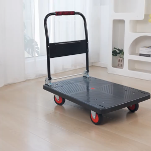 Foldable Trolley Rack Heavy Duty Shopping Cart With Wheels Folding Platform Trolley