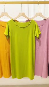 Dress casual polos neci kriwil wanita/dress terbaru/dress polos/dress lengan pendek/pakaian wanita
