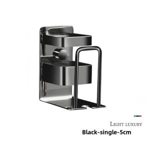 Stainless Steel Electric Toothbrush Rack Wall-Mounted Punch-Free Toilet Toothbrush Toothpaste Storage Rack Gargle Cup Rack