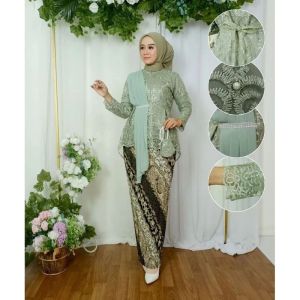 Kebaya Modern Aurora Selendang Brokat Tile Atasan Baju Kebaya Kondangan Elegan Kebaya Wisuda Kartini