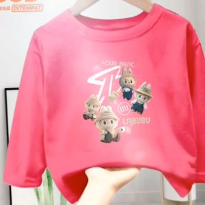 Kaos atasan anak Laki-Laki dan Perempuan usia 1-12 tahun bergambar Basic Labubu lengan panjang