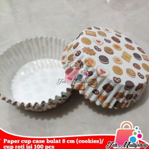 Paper cup case Bulat 8 cm/cup roti (Windmill) isi 100 pcs