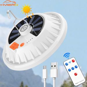 Outdoor Solar LED Portable Lantern Remote Control Lamps Charge Waterproof For Emergency Home Night Market Hang Lights Camping