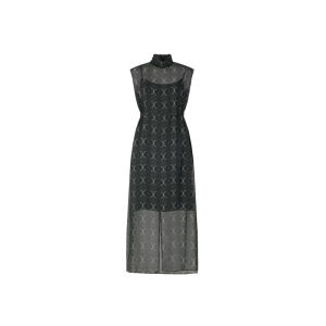 MeiYang Miss Pol Dress Chiffon Print Sleeveless Cover up Two Piece Set Summer Straight Cut Long Skirt H-Line Pattern