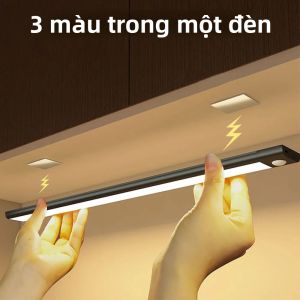 Đèn LED Không Dây Cảm Biến Chuyển Động Đèn Ngủ USB Có Thể Sạc Lại Tủ Quần Áo Đèn Dưới Tủ Đèn Nền Cho Nhà Bếp