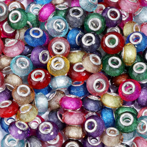 20pcs/lot Resin Faceted Beads 14mm Color Large Hole Spacer Bead for Jewelry Making DIY Bracelet Necklace Charms Accessories
