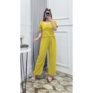 ONE SET CLARA CROP TOP SETELAN CRINKLE AIRFLOW PREMIUM CEY