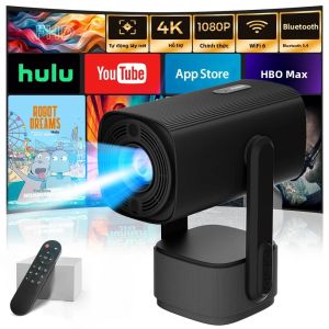 Máy Chiếu Ultra HD 4K 1200 ANSI HDR 1080P Rạp Chiếu Phim Gia Đình Chơi Game WiFi6 BT5.2 Tự Động Lấy Nét HIFI HDMI USB Máy Chiếu LED Di Động