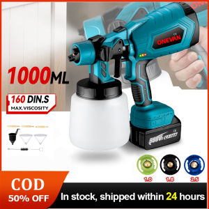 1000ML Cordless Paint Sprayer Adjustable Nozzle Electric Spray Machine Rechargeable Wall Paint Sprayer For Makita 18V Battery