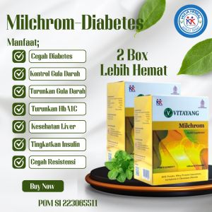 Suplemen Herbal Diabetes | Penurun Gula Darah + HbA1C - Vitayang Milchrom 2x60Kapsul