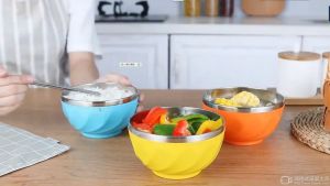 Thickened 304 Stainless Steel Soup Bowl Salad Bowl Rice Bowl Tableware Bowl Household